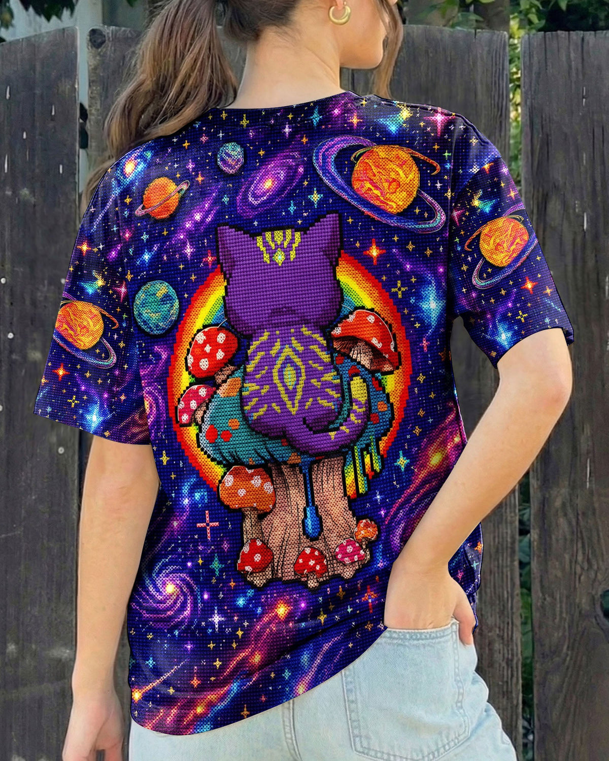 GALAXY MUSHROOM CAT PSYCHEDELIC ALL OVER PRINT - KMTM1905261