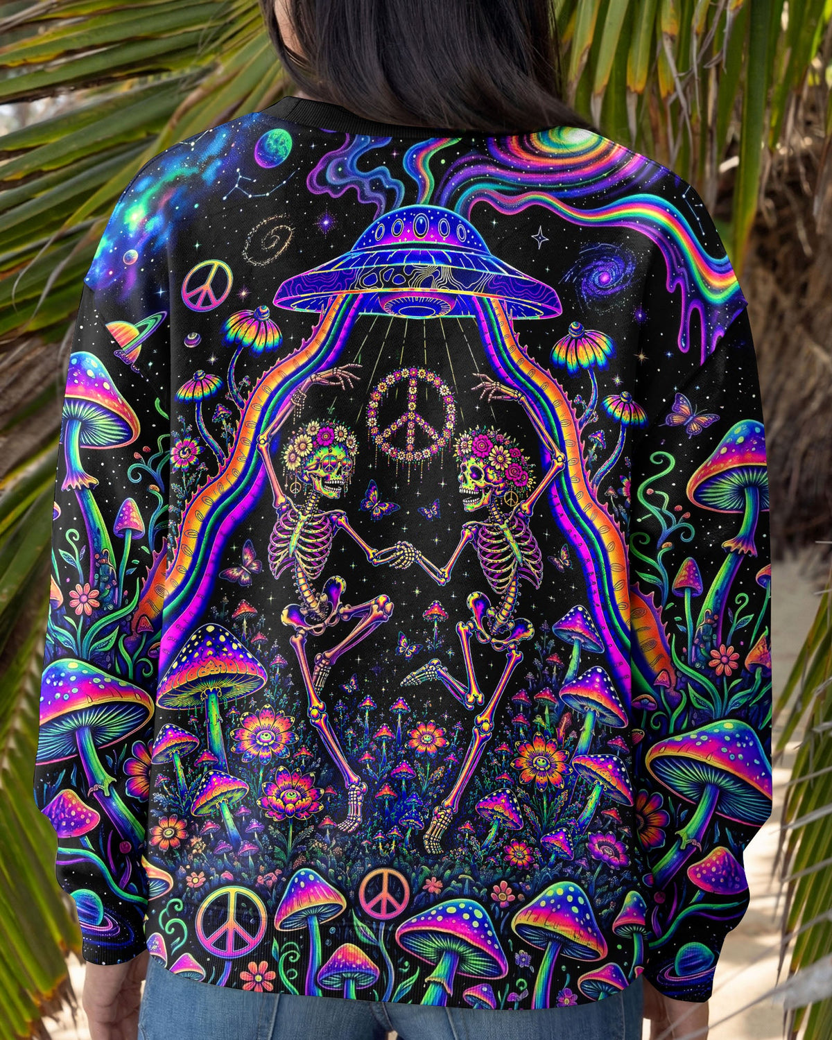 COSMIC UFO HIPPIE SKULL MUSHROOM ALL OVER PRINT - RI1205261
