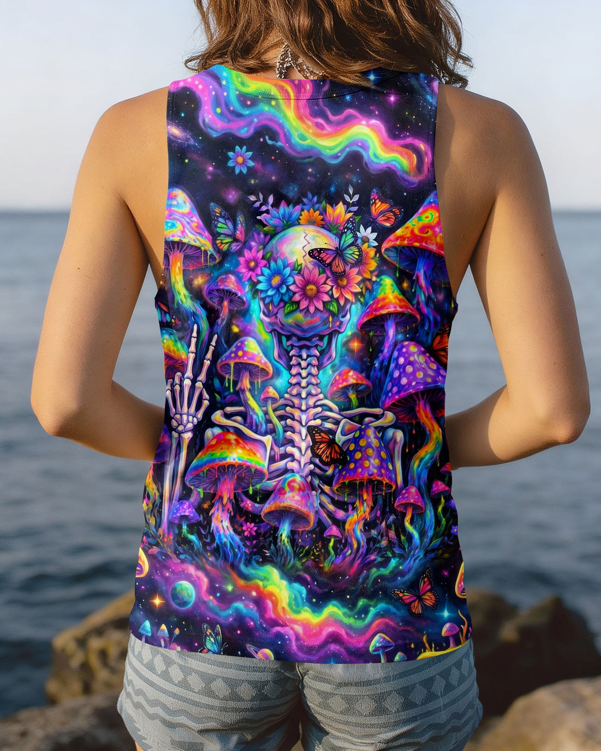 PSYCHEDELIC MUSHROOM SKULL GALAXY ALL OVER PRINT - RI1205262