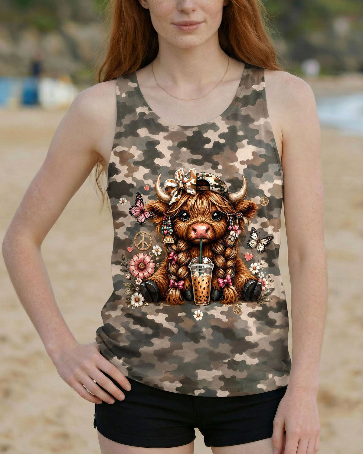 LITTLE COUNTRY LOTTA ATTITUDE COW ALL OVER PRINT  - TLHG0906262
