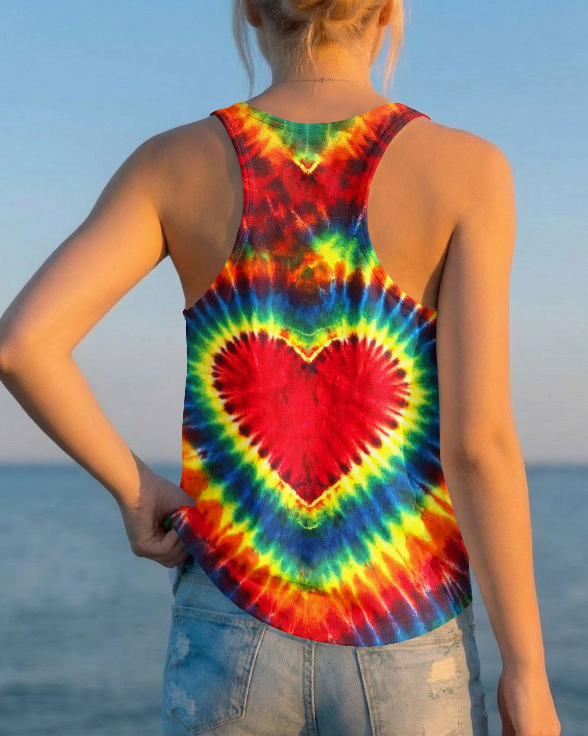 HEART SUNFLOWER COLORFUL SWIRL ALL OVER PRINT  - TLHG1504264