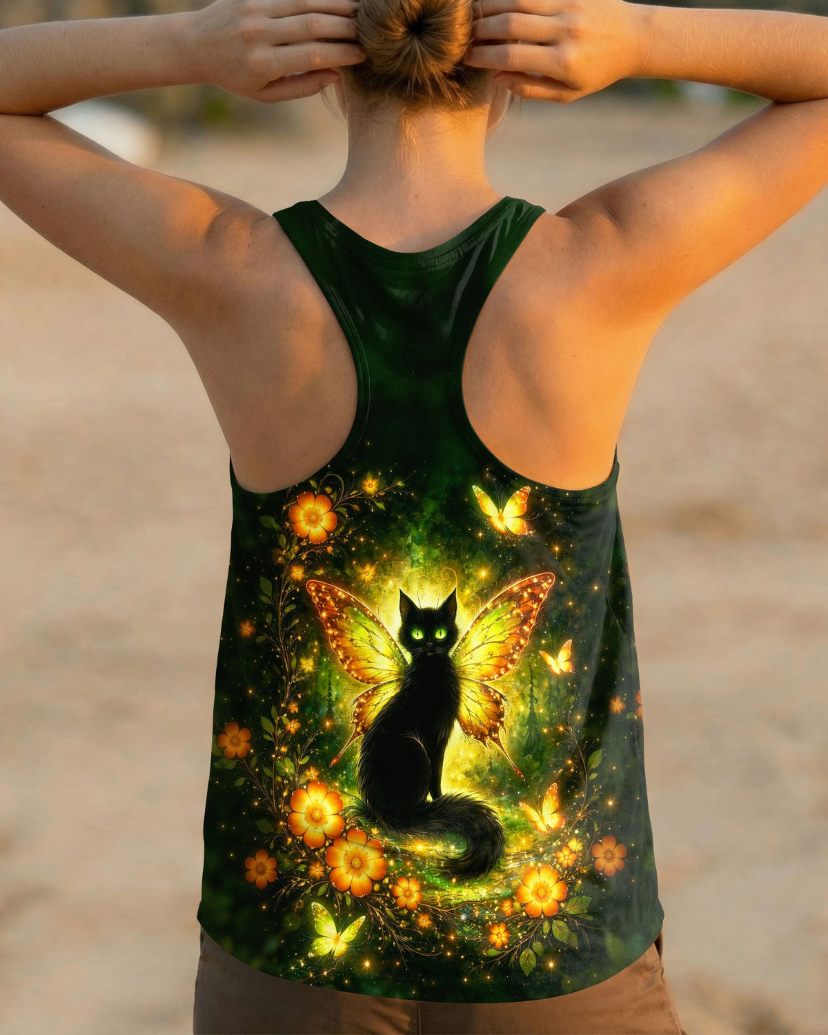 I BELIEVE THERE ARE ANGELS AMONG US BLACK CAT ALL OVER PRINT  - TLHG2104262