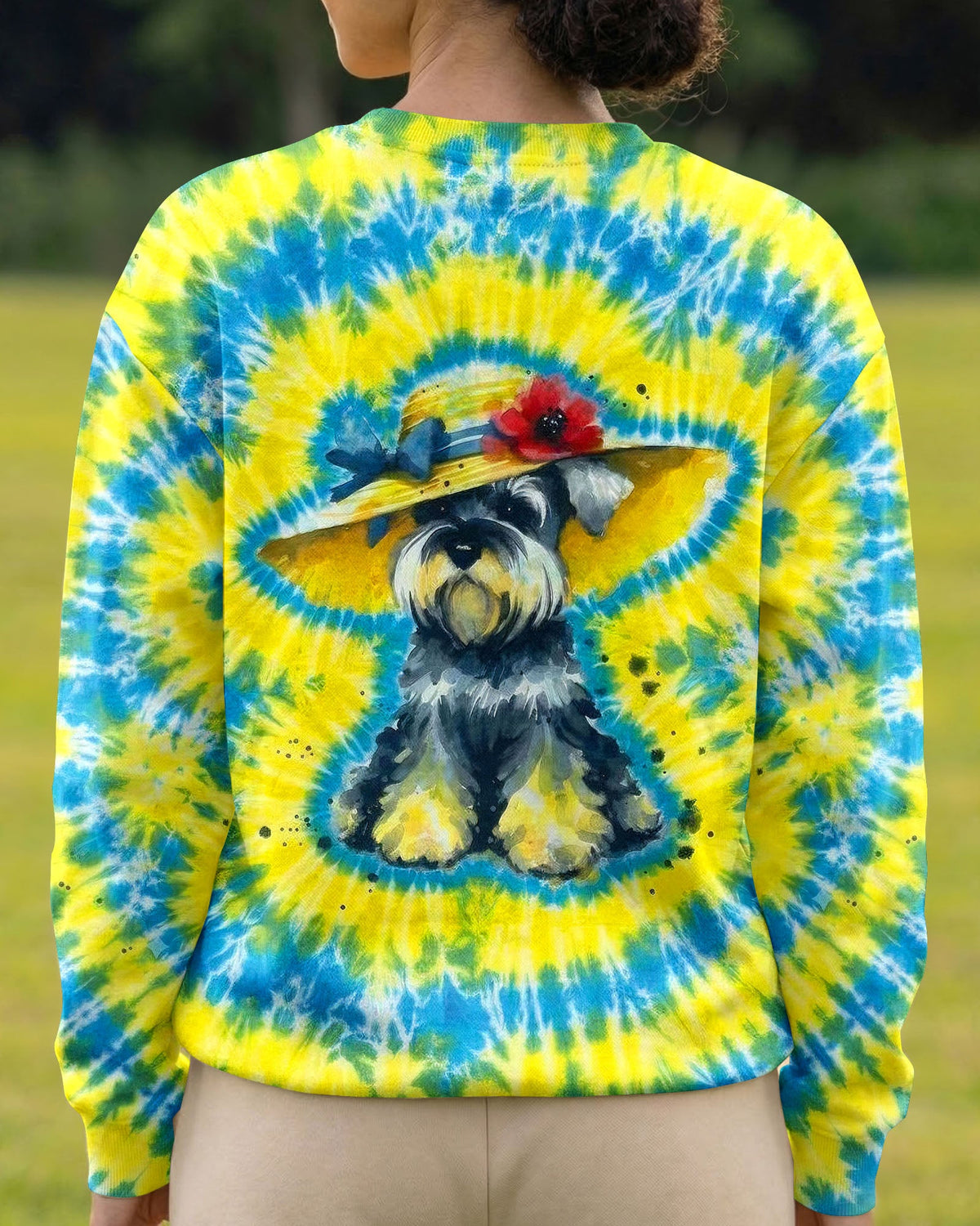 SCHNAUZER DOG YELLOW PATTERN ALL OVER PRINT - TLHG2905263