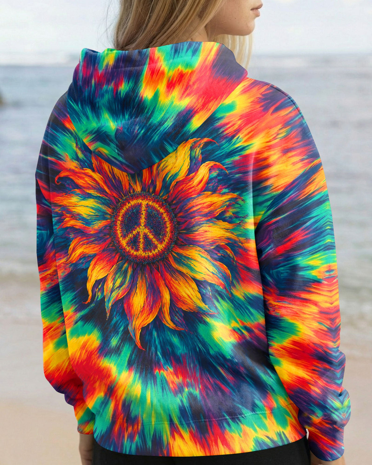 PEACE SUNFLOWER ART COLORFUL ALL OVER PRINT - TLHN0707263