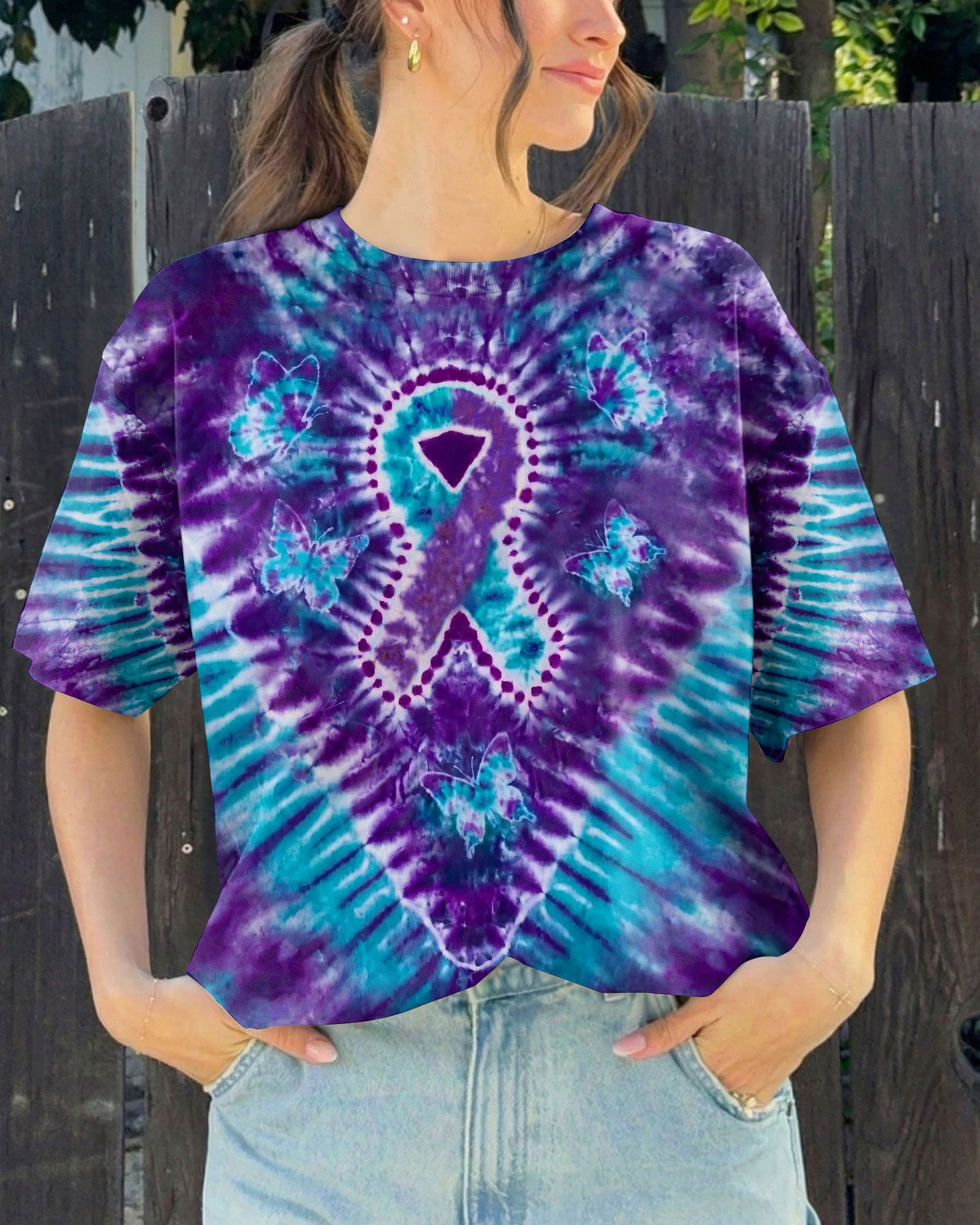RIBBON BUTTERFLY SUICIDE PREVENTION AWARENESS ALL OVER PRINT - TLHN1704261