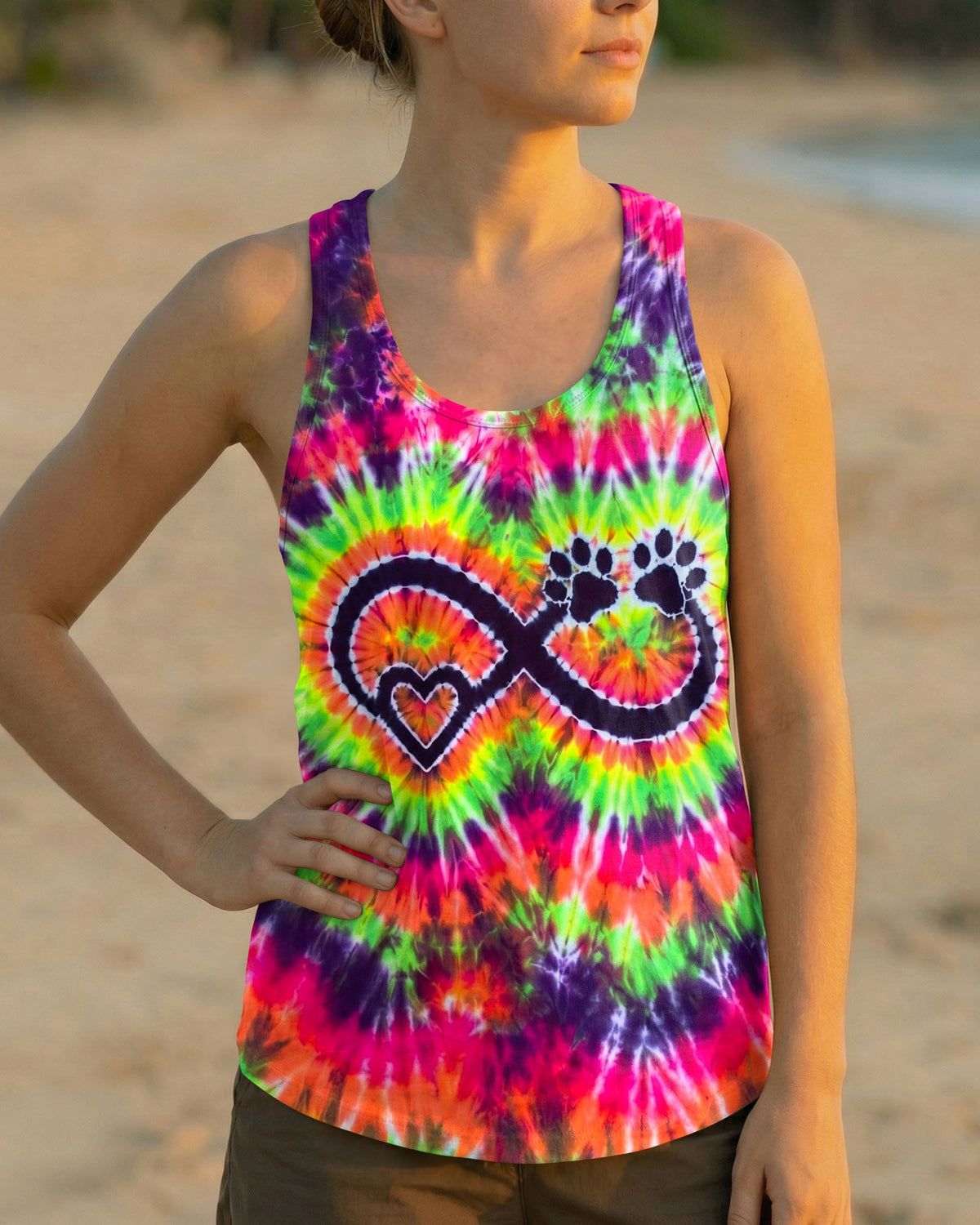 INFINITY HEART PAW PRINT SWIRL ALL OVER PRINT  - TLNO1606263