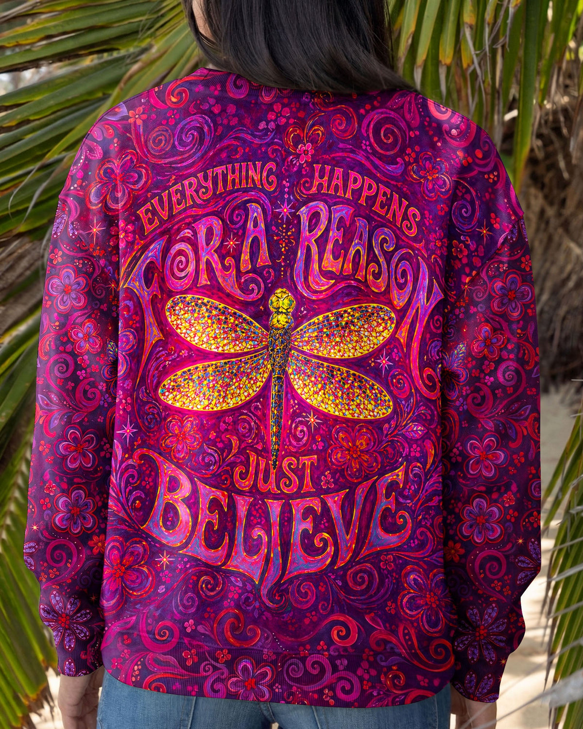 JUST BELIEVE DRAGONFLY ART ALL OVER PRINT  - TLNO2204261