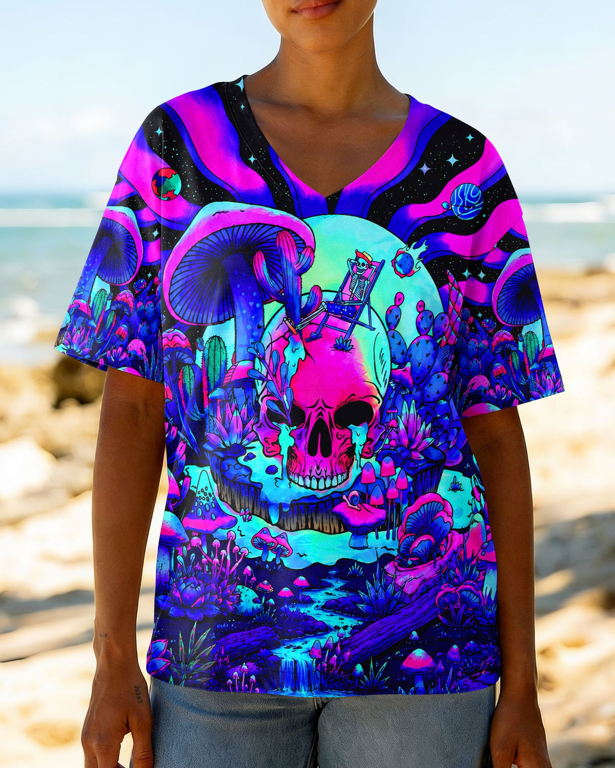 PSYCHEDELIC SKULL  HIPPIE ALL OVER PRINT   - TLNT1305262