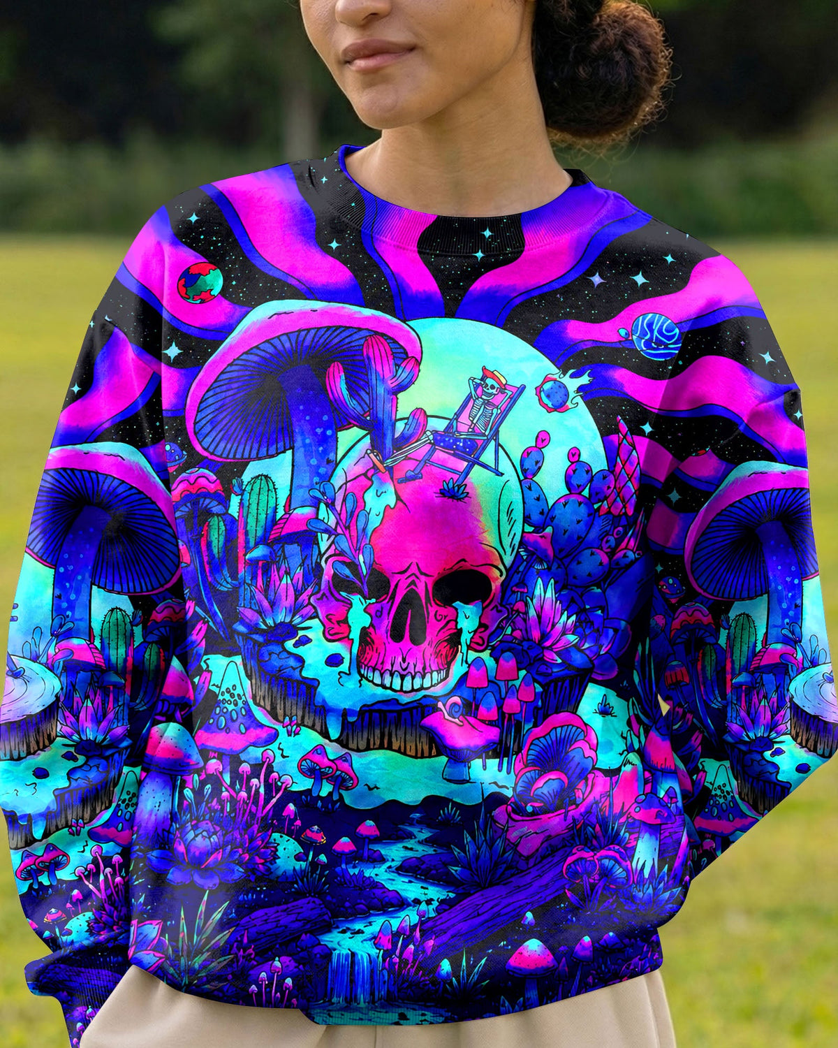 PSYCHEDELIC SKULL  HIPPIE ALL OVER PRINT   - TLNT1305262