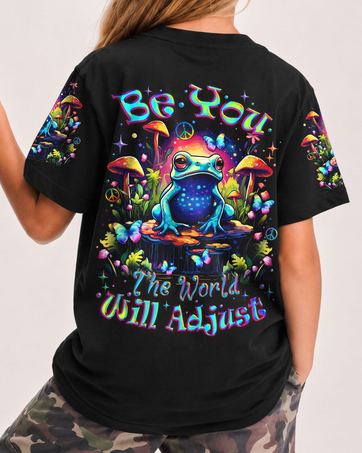 BE YOU THE WORLD WILL ADJUST FROG KIDS ALL OVER PRINT - TLNZ1612232