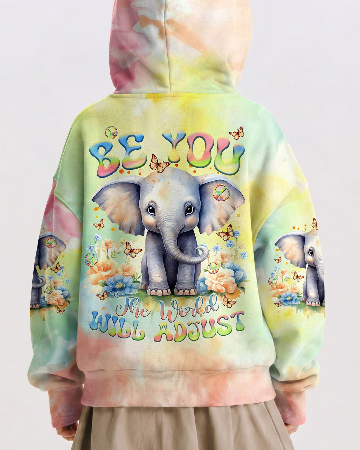 BE YOU THE WORLD WILL ADJUST ELEPHANT KIDS ALL OVER PRINT - TLTR1512234