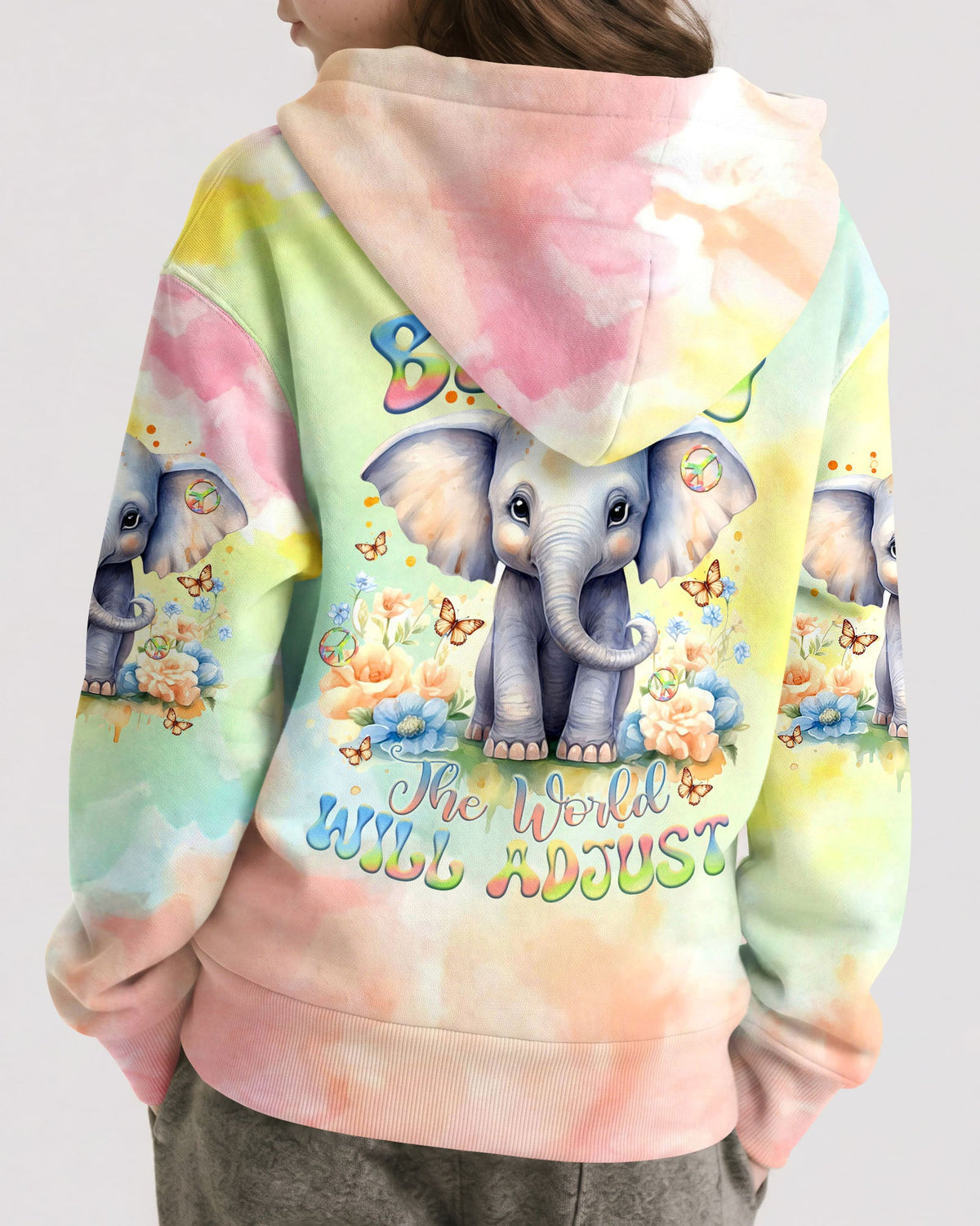 BE YOU THE WORLD WILL ADJUST ELEPHANT KIDS ALL OVER PRINT - TLTR1512234