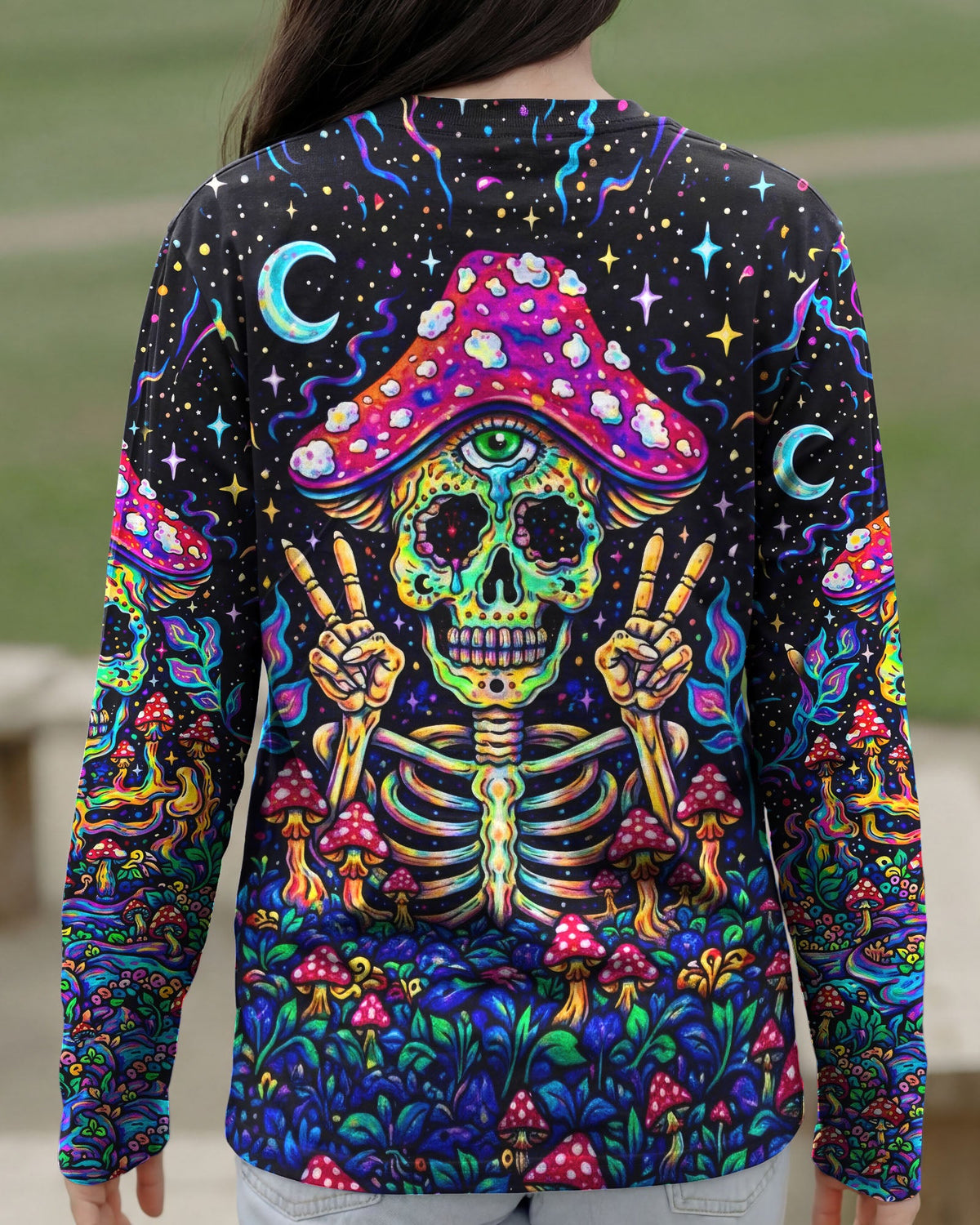 HIPPIE SKULL MUSHROOM PSYCHEDELIC ALL OVER PRINT  - TLTW2004263