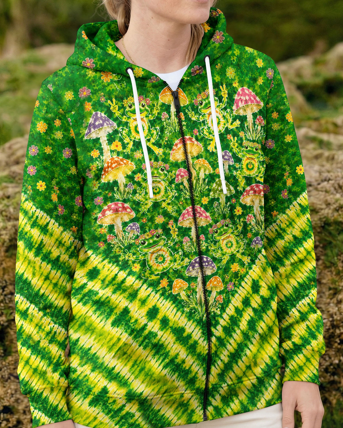 GROOVY FROGS AND MUSHROOMS V PATTERN ALL OVER PRINT  - TLTW3006263