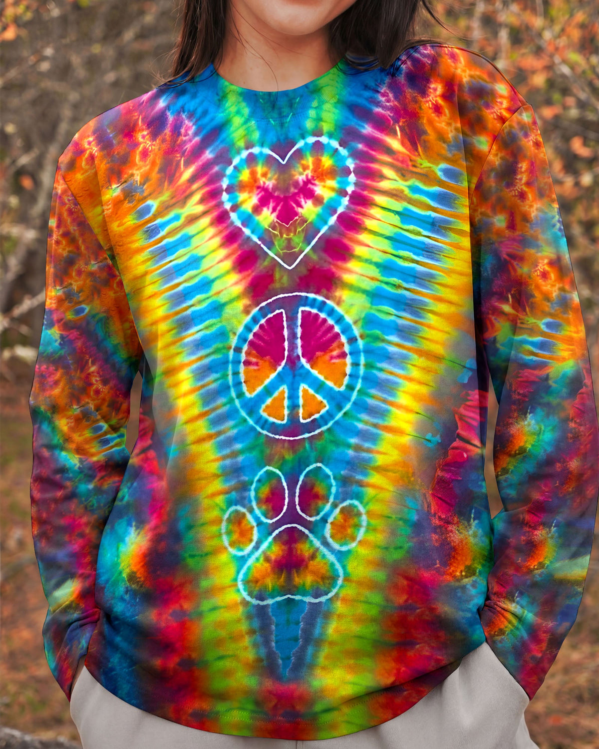 PEACE HEART PAW COLORFUL ALL OVER PRINT - TYLN1404262