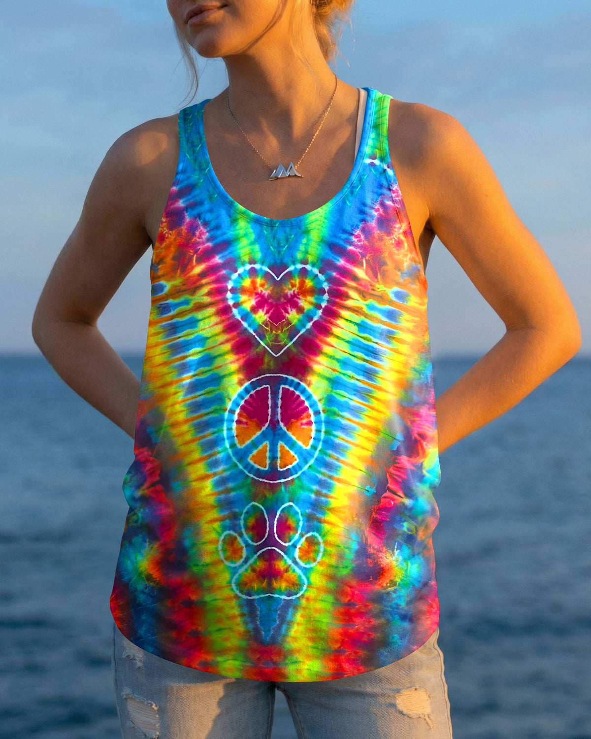 PEACE HEART PAW COLORFUL ALL OVER PRINT - TYLN1404262