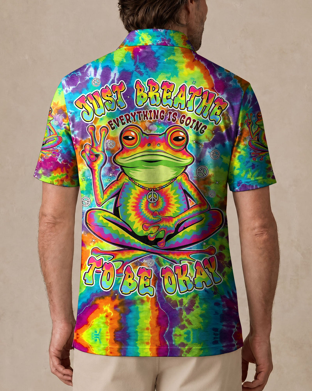 JUST BREATHE COLORFUL FROG ALL OVER PRINT - TYPQ2906261