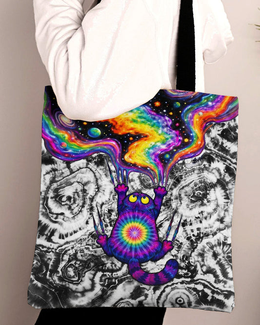 SCRATCHING CAT GALAXY TOTE BAG- KMTM1004263