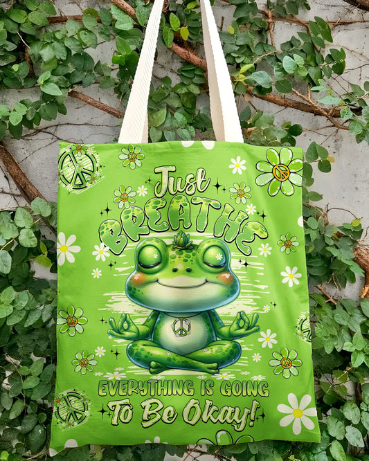 JUST BREATHE FROG TOTE BAG - TYQY1304266