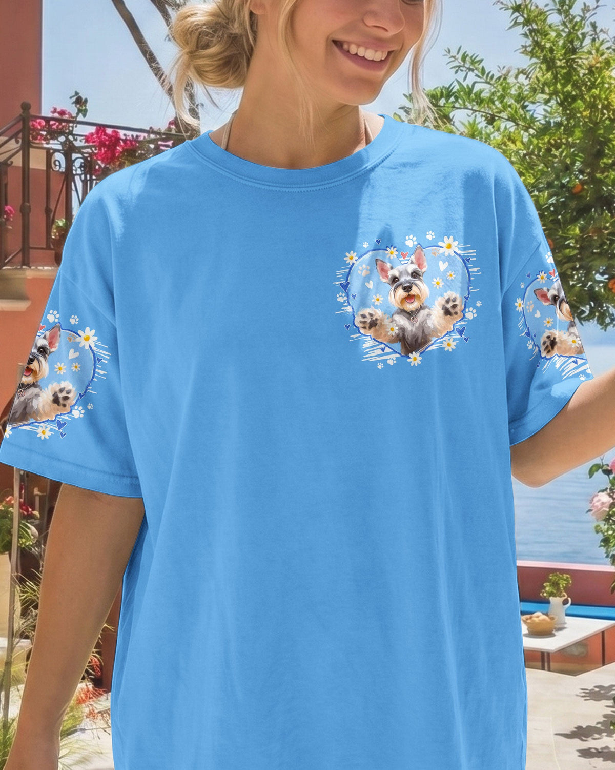 MY SHADOW HAS FOUR LEGS AND A TAIL SCHNAUZER DOG ALL OVER PRINT - TY2005261