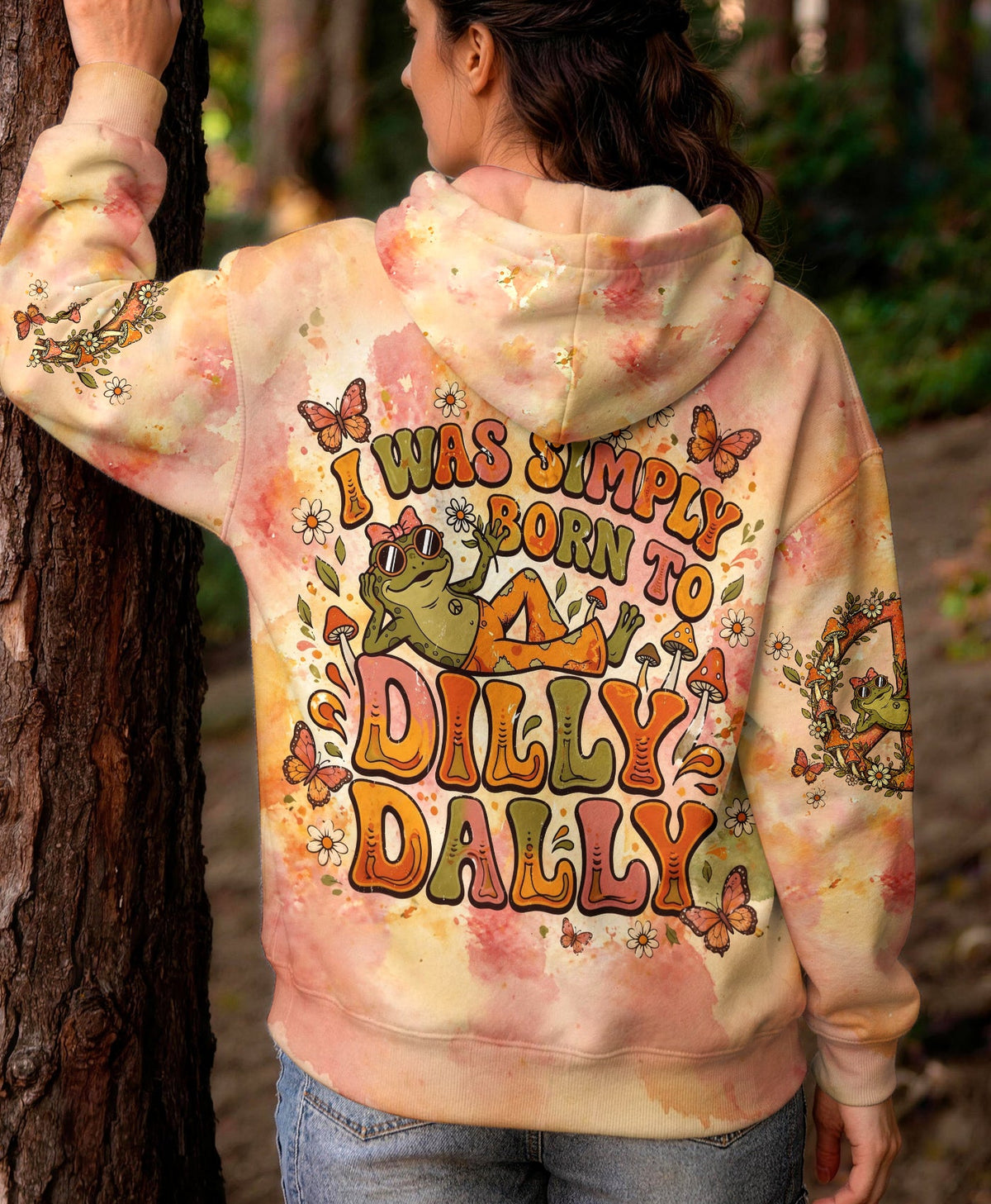 I WAS SIMPLY BORN TO DILLY DALLY FROG ALL OVER PRINT  - TLHG2804261