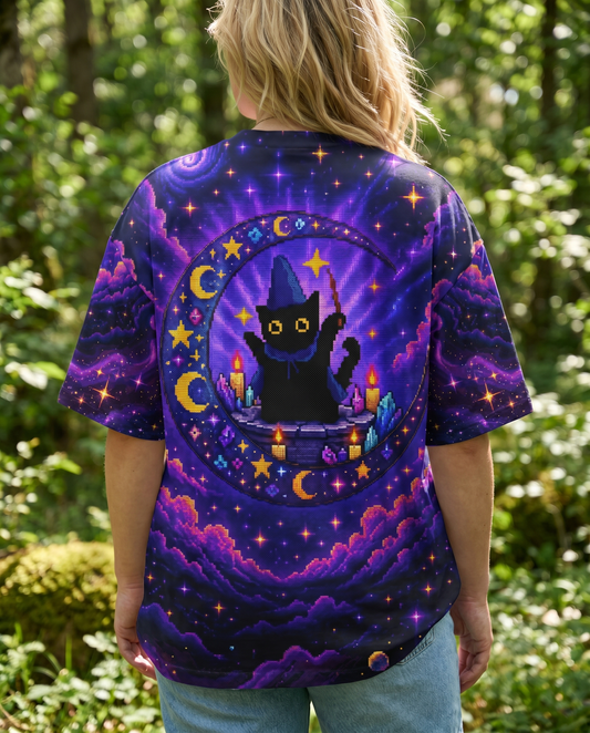 GALAXY WITCH CAT PIXEL ALL OVER PRINT - KMTM2205261
