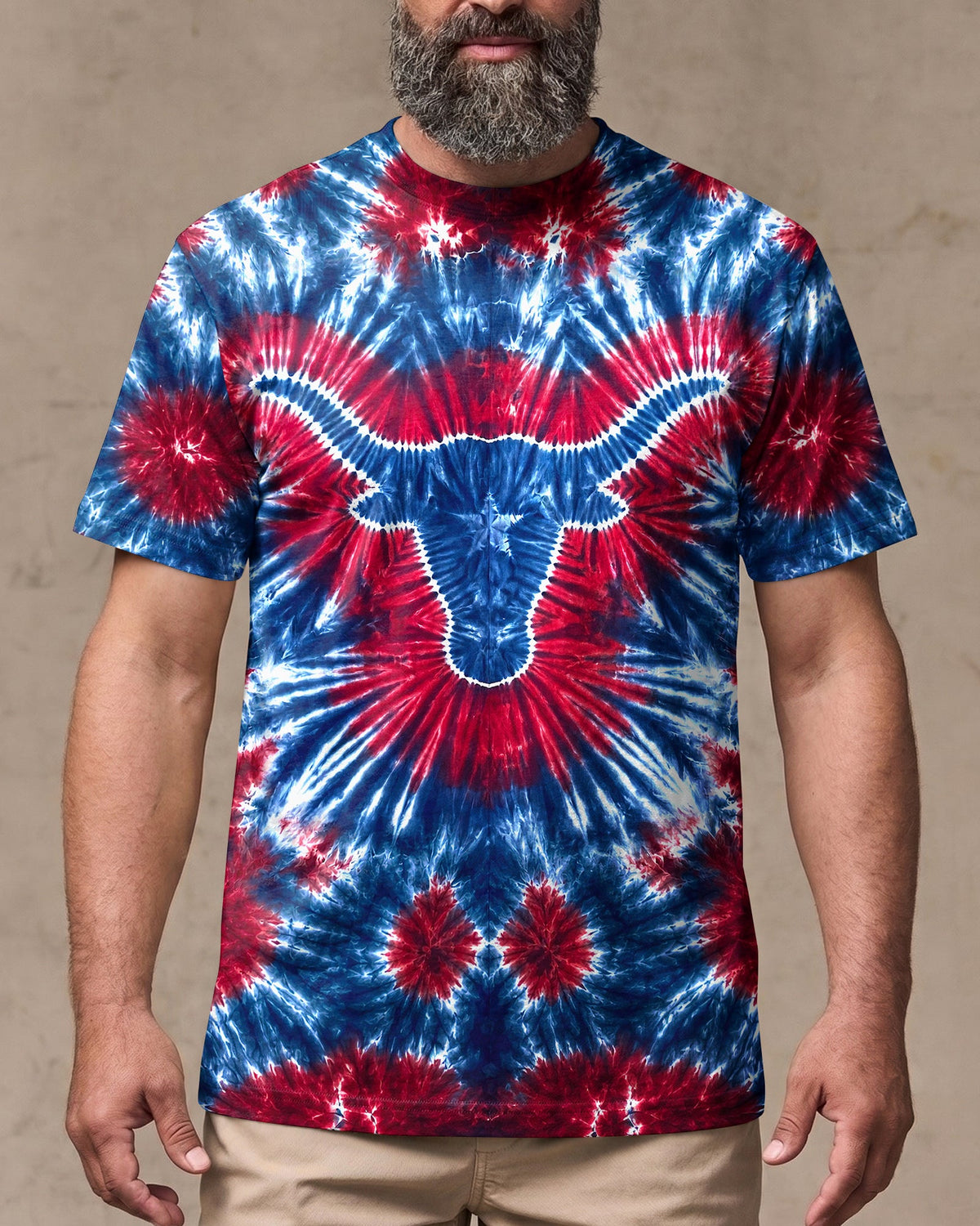 LONGHORN TEXAS STATE RED WHITE & BLUE SWIRL ALL OVER PRINT - TLNT1206261