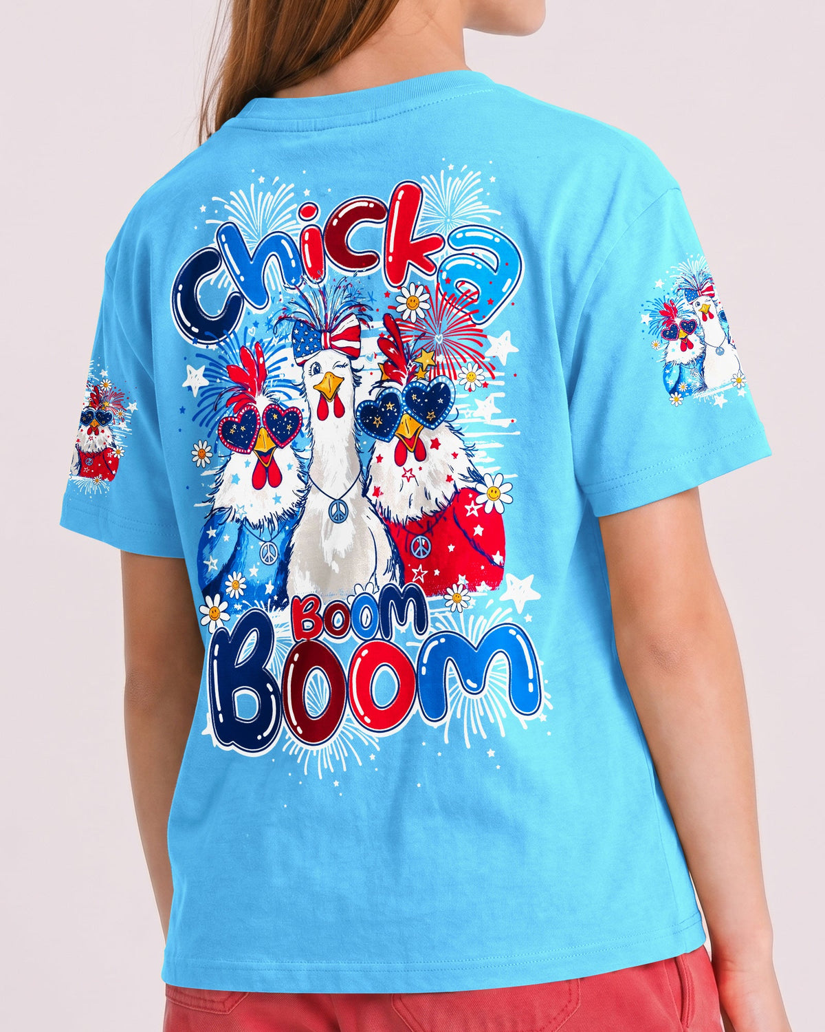 CHICKA BOOM BOOM HIPPIE CHICKEN KIDS ALL OVER PRINT - TY0406262